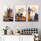 3pcs Modern Abstract Urban Landscape Metal Print Ready to Hang Art