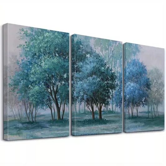 3pcs Modern Serene Landscape Forest Trees Wall Art Set Canvas Framed 40x60cm - High Quality Print 100% Australian Made Wall Canvas Ready to Hang