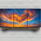 3pcs Heart-Shaped Cloud Sunset Metal Print Ready to Hang Art