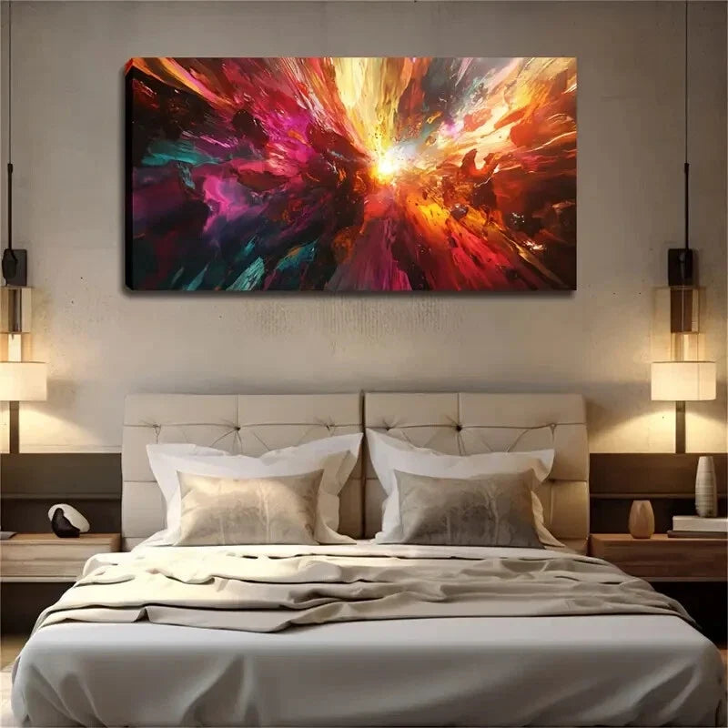 The colors Burst Out Explosion Wall Art Canvas Office Home Room Framed 120x60cm