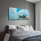 Tranquil Beach Scene Wall Art canvas office home room framed 120x60cm