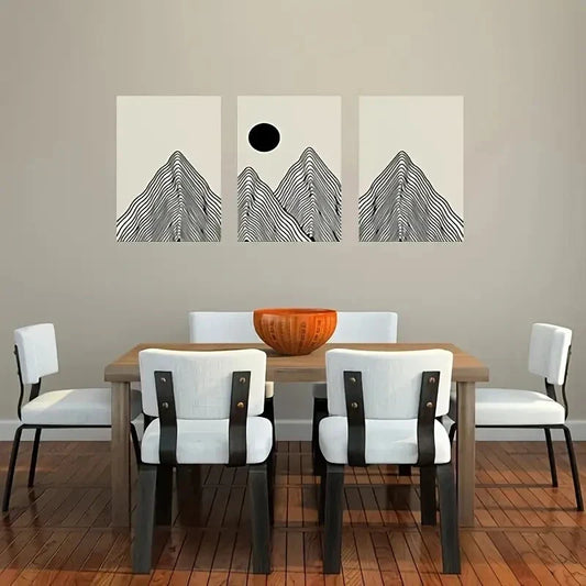3pcs  Mountain & Sun Landscape  Metal Print Ready to Hang Art