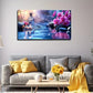 Pink Orchids Water Reflection Wall Art Canvas Office Home Room Framed 120x60cm