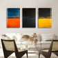 3pcs Geometric Design with Bold Orange Perfect Wall Art Set Canvas Framed 40x60cm - High Quality Print 100% Australian Made Wall Canvas Ready to Hang