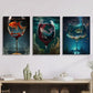 3pcs  Aquarium in a cup, fish poster, Metal Print Ready to Hang Art