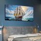 Vivid Colors Sunlit Tall Ship Wall Art canvas office home room framed 120x60cm