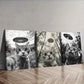 3pcs  Cat Capturing A Selfie With A UFO   Wall Art Set Canvas Framed 40x60cm - High Quality Print 100% Australian Made Wall Canvas Ready to Hang