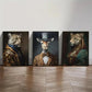 3pcs Renaissance Posters Victorian Portraits Metal Print Ready to Hang Art