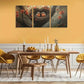 3pcs Heart-Shaped Tree Trunk with Youngsters Robin Metal Print Ready to Hang Art