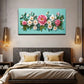 Pink & White Floral Design Wall Art Canvas Office Home Room Framed 120x60cm