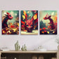 3pcs Fantasy western dragon art Metal Print Ready to Hang Art