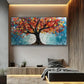 Abstract Colorful Tree Wall Art canvas office home room framed 120x60cm