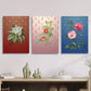 3pcs botanical flowers, euphorbia milii flowers Metal Print Ready to Hang Art
