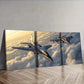 3pcs Fighter in the sky Wall Art Set Canvas Framed 40x60cm - High Quality Print 100% Australian Made Wall Canvas Ready to Hang