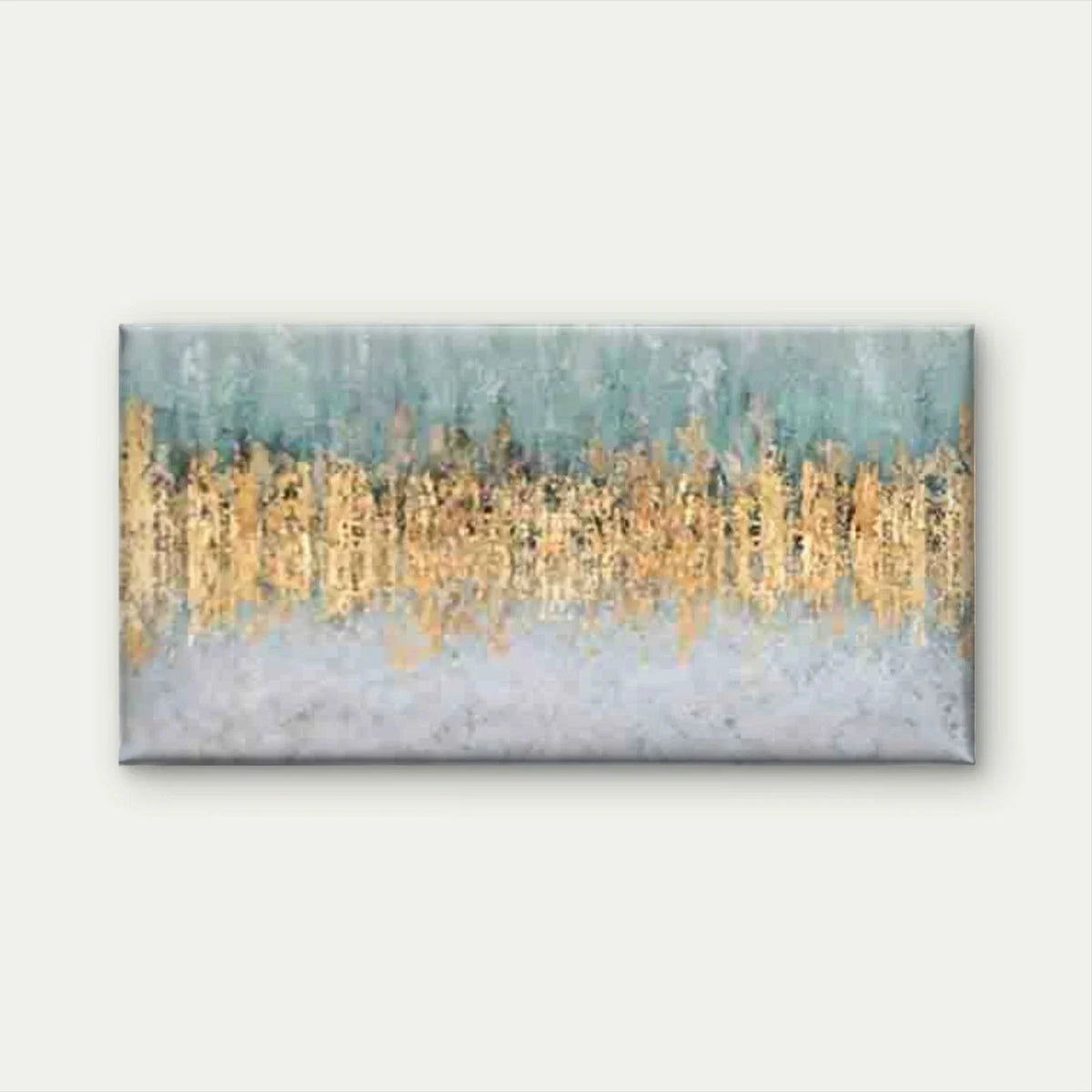 Abstract in Golden And Teal Wall Art Canvas Office Home Room Framed 80x45cm