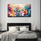 Vibrant Bohemian Floral Wall Art Canvas Office Home Room Framed 120x60cm