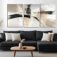 3pcs Black & Beige Brushstroke Design Perfect Wall Art Set Canvas Framed 40x60cm - High Quality Print 100% Australian Made Wall Canvas Ready to Hang