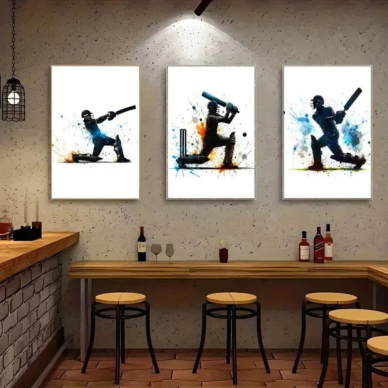 3pcs Sports Art Colorful Posters Dormitory Metal Print Ready to Hang Art