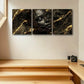 3pcs Split Face with Golden Accents Design Metal Print Ready to Hang Art