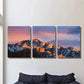 3pcs Mountains covered with white snow Metal Print Ready to Hang Art