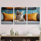 3pcs Cat Gray and White Yellow Eyes Metal Print Ready to Hang Art
