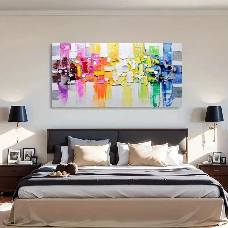 Colorful Textured Decor Wall Art Canvas Office Home Room Framed 120x60cm