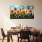 Draw Colorful Tulips Flowers Wall Art Canvas Office Home Room Framed 80x45cm