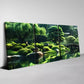 3pcs Lush Green Scenery with lake & Bridge View Wall Art Set Canvas Framed 40x60cm - High Quality Print 100% Australian Made Wall Canvas Ready to Hang