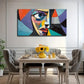 Modern Abstract Human Half Face Wall Art Canvas Office Home Room Framed 120x60cm