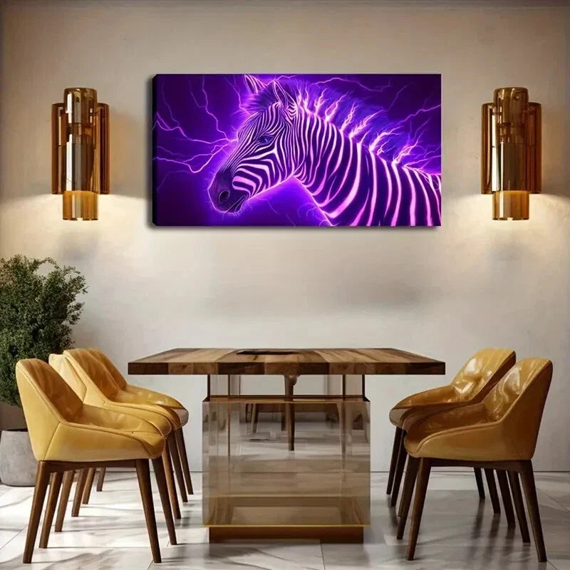 Modern Décor with Purple Light Wall Art Canvas Office Home Room Framed 120x60cm