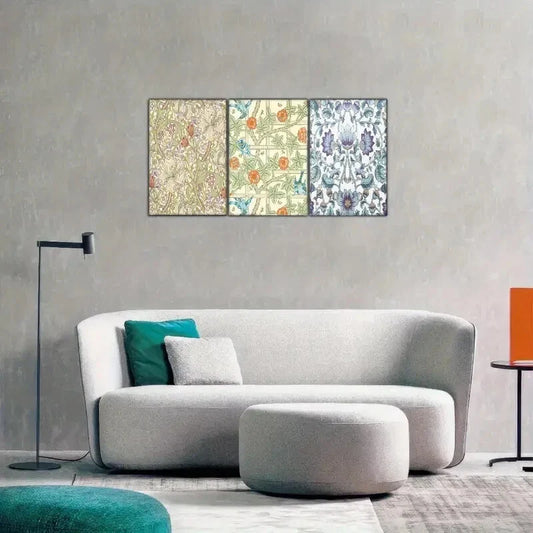 3pcs Vintage Abstract Art Floral Wall Art Poster Metal Print Ready to Hang Art