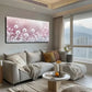 Pink & White Dandelions Wall Art canvas office home room framed 120x60cm