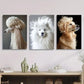 3pcs Elegant Dog Portrait Animal Metal Print Ready to Hang Art