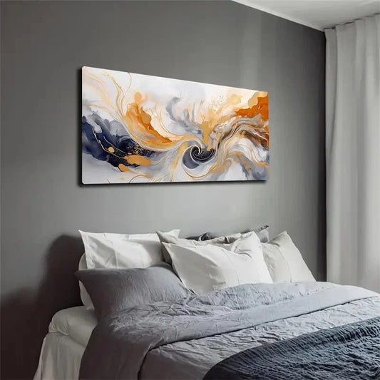 Modern Bohemian Golden Wall Art canvas office home room framed 120x60cm