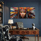 3pcs Native American Headdress Metal Print Ready to Hang Art