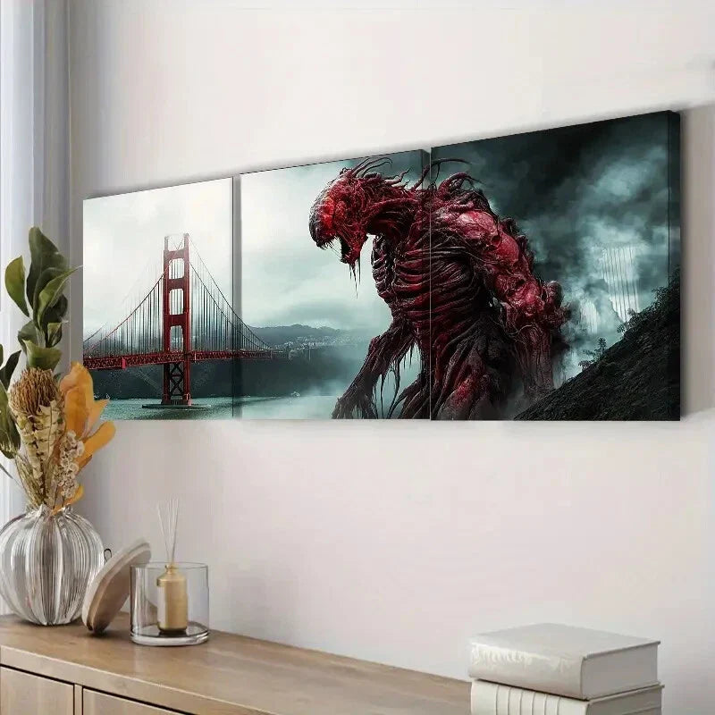 3pcs Dissecting Alien Life,   Wall Art Set Canvas Framed 40x60cm - High Quality Print 100% Australian Made Wall Canvas Ready to Hang