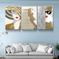 3pcs Abstract Fashion Woman Metal Print Ready to Hang Art