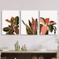 3pcs tropical natural green leaves, Metal Print Ready to Hang Art