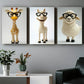 3pcs Quirky Animal Characters Wearing Glasses Metal Print Ready to Hang Art