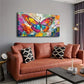 Beautiful Butterflies Outlined Wall Art Canvas Office Home Room Framed 120x60cm