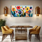 Vibrant Hand-Painted Flowers Wall Art Canvas Office Home Room Framed 120x60cm