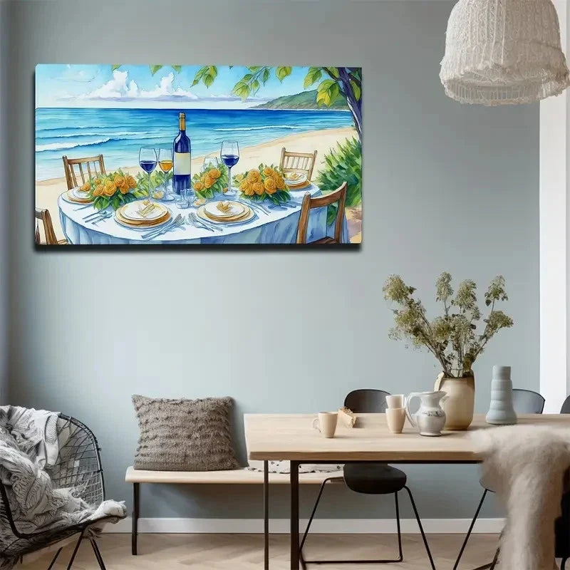 Bohemian Modern Beach Wall Art Canvas Office Home Room Framed 120x60cm