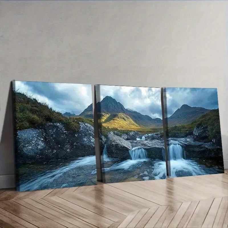 3pcs   Scottish Highlands  Wall Art Set Canvas Framed 40x60cm - High Quality Print 100% Australian Made Wall Canvas Ready to Hang