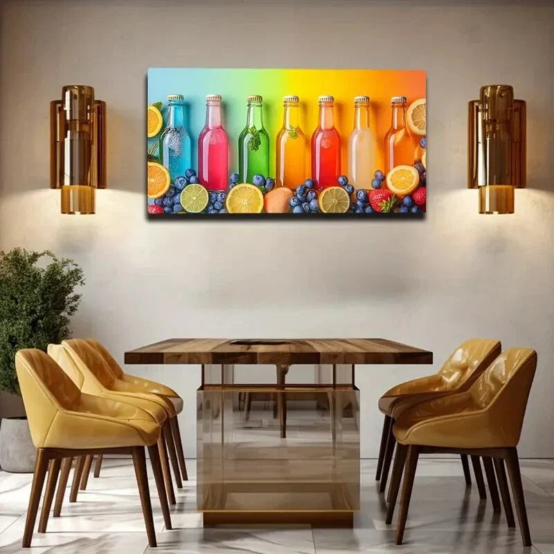 Different Colors Liquid Fruits Wall Art Canvas Office Home Room Framed 120x60cm