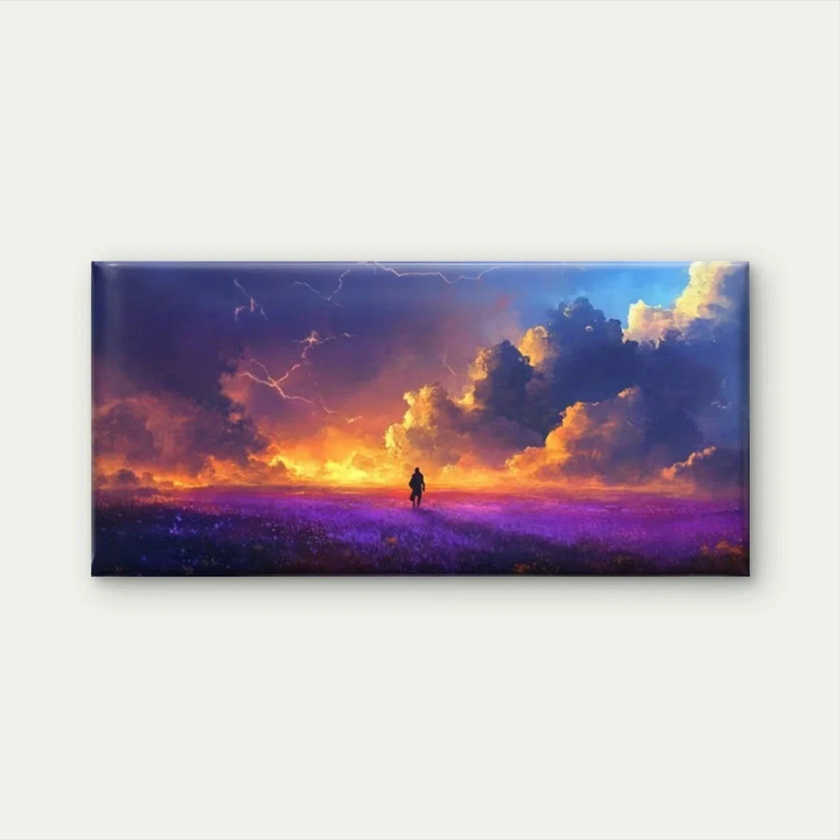 Clouds & Figure Sky & Storm Wall Art Canvas Office Home Room Framed 80x45cm
