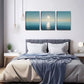 3pcs  Round Moon On The Sea Level Wall Art Set Canvas Framed 40x60cm - High Quality Print 100% Australian Made Wall Canvas Ready to Hang