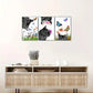 3pcs Cat and Butterfly Flower Plant poster Metal Print Ready to Hang Art