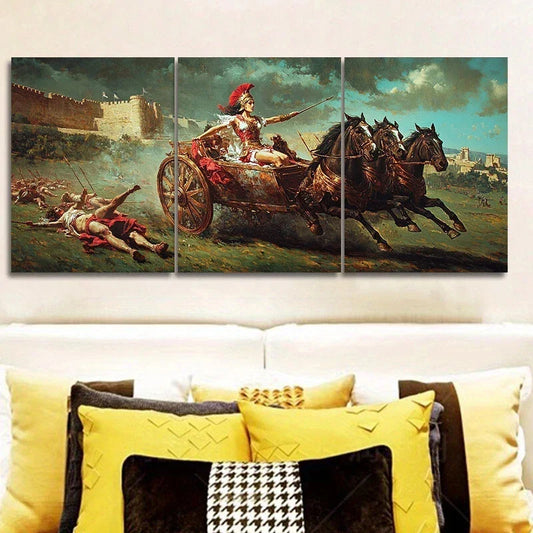 3pcs The Death of Red Lucious Luxurious Metal Print Ready to Hang Art
