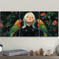 3pcs Colored parrots and girls Metal Print Ready to Hang Art
