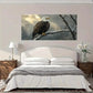 Winter Eagle Branch Wall Art Canvas Office Home Room Framed 80x45cm